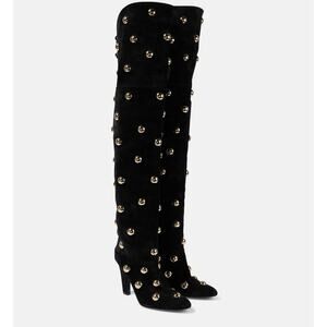Chloé Eve Studded Over-the-Knee Boots Black 37 – Beyoncé Wore These! NIB